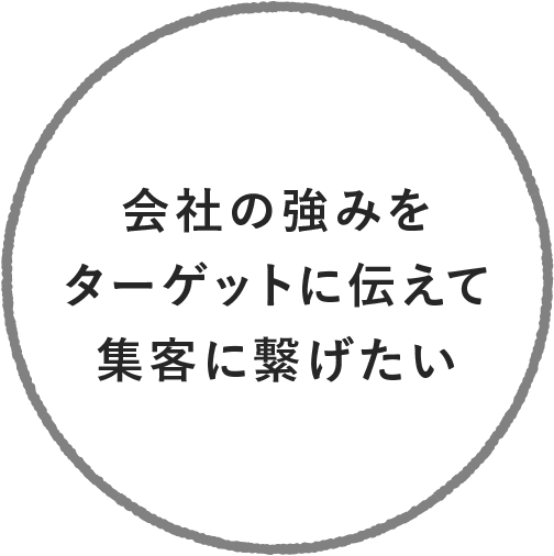 会社の強みをターゲットに伝えて集客に繋げたい