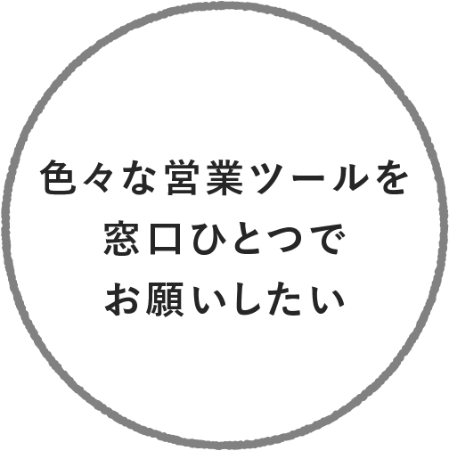 色々な営業ツールを窓口ひとつでお願いしたい